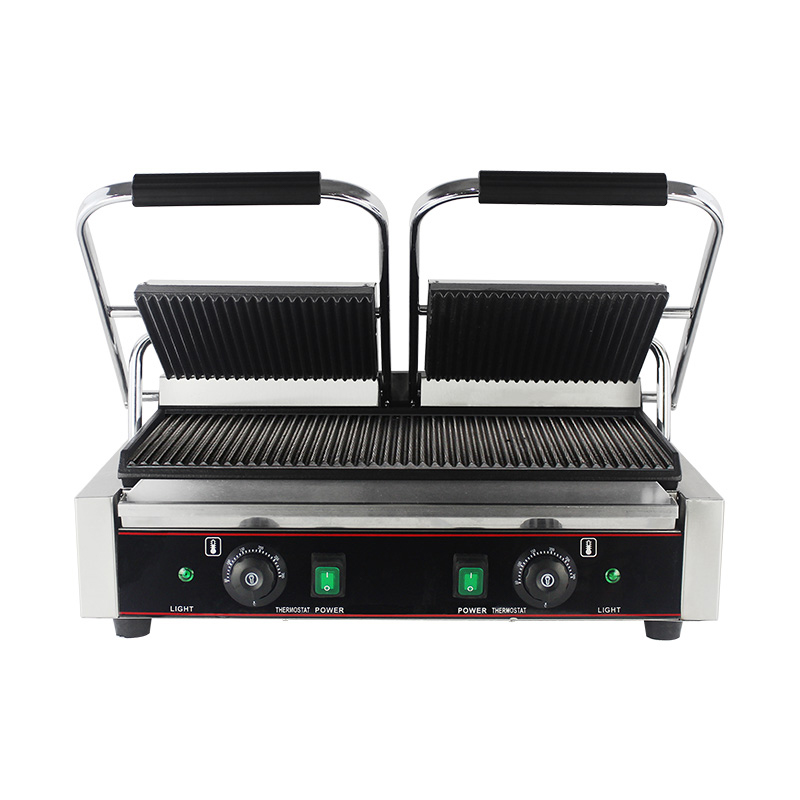 Máquina eléctrica comercial de la cocina de la parrilla de Panini de las placas dobles del acero inoxidable